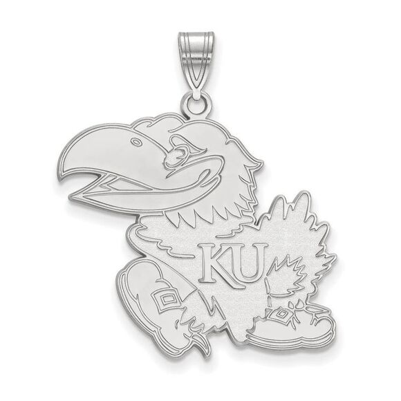 10k White Gold U. of Kansas XL Pendant